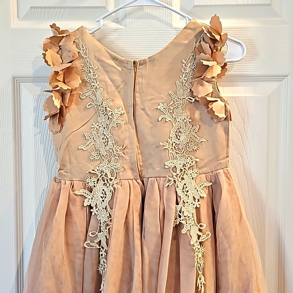 New with Tags Trish Scully Girl's Gold Dress from the Platinum Collection - Picture 3 of 5